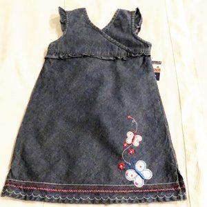 Dress infant girls sizes 18 months or 24 months & diaper cover cotton blue denim
